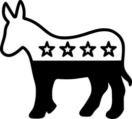 democrat party emblem isolated icon sign, symbol, vector, art