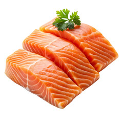 Salmon piece isolated on transparent background