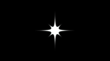 Sparkle Star glowing animation, Twinkling stars animation, white cartoon blinking stars, flat vector doodle sparkle, glowing light trails, blinking light effect on black screen background. 4k - Powered by Adobe