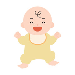 大喜びの赤ちゃんの全身のイラスト