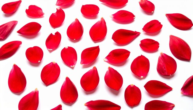 rose petals on white background