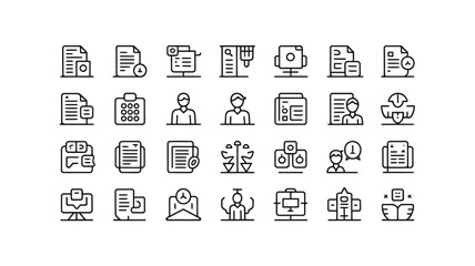 Document and business icons with transparent background symbol graphic