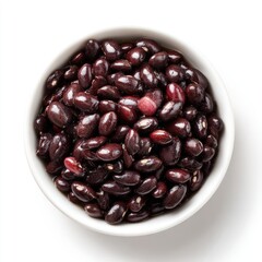 Black beans in a small white bowl