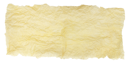 Piece of crumpled craft paper on a white background. Kraft paper insulate for packaging
