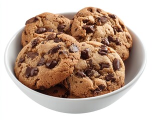 Chocolate chip cookies in a white bowl (2)