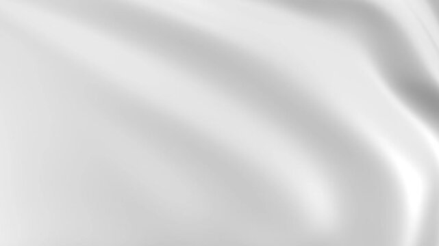 White silk moving waves on wind, satin and fabric seamless 4K loop video animation, 3d abstract graphics background animation, white flag in the wind.
