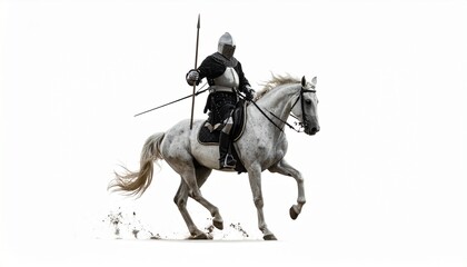 Obraz premium horse rider isolated on white