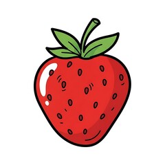 Obraz premium Vibrant Strawberry Illustration - A Fresh and Delicious Fruit Design.