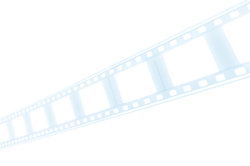 Abstract diagonal film strip with perforations against a stark black background