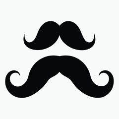 Two black mustaches displayed on a white background a simple graphic
