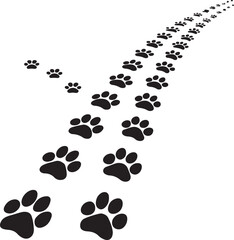 Animal Paw Print Trail Vector Illustration for Pet, Dog, and Cat Design