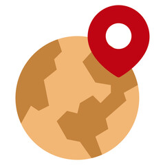 Earth with Location Pin Icon