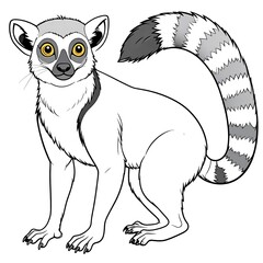 Obraz premium Cartoon lemur illustration