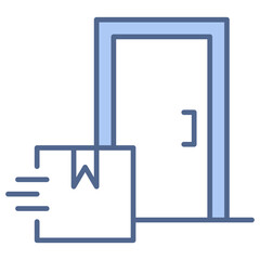 Obraz premium Contactless Delivery Blue Icon