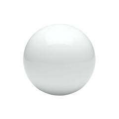 A perfectly spherical, glossy white object on a stark black background, reflecting light