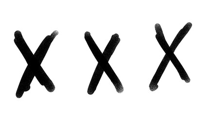 set of cross sign. x silhouette transparent png set