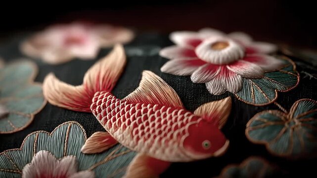 Details of Koi Embroidery Patterns and Inheritance of Traditional Culture