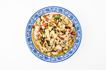 Hunan cuisine-Stir-fried bullfrog with perilla