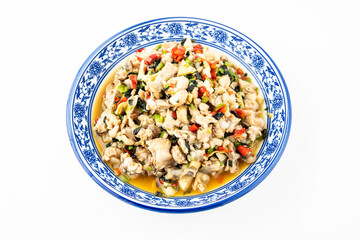 Hunan cuisine-Stir-fried bullfrog with perilla