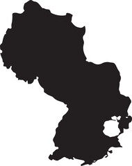 Obraz premium Silhouette of the region of upper bavaria map outline geographic shape landmark vector