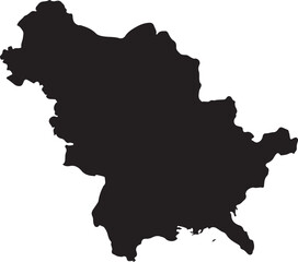Obraz premium Silhouette of a geographic region shape outlined in black isolated on vector