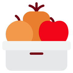 Fresh Fruit Basket Illustration