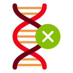 DNA Strand Cross with Error Icon