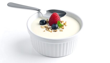 Creamy yogurt parfait with berries and granola