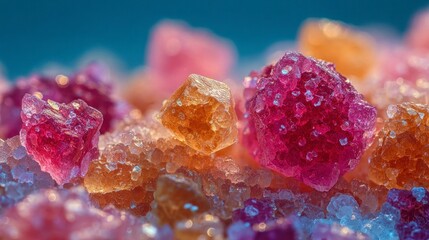 Colorful crystallized candies close up