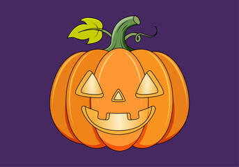 Calabaza de halloween con sonrisa tenebrosa 