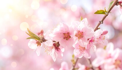 Delicate pink blossoms in spring