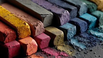 Colorful pastel sticks display