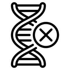 Genetic DNA Strand with Cross Symbol