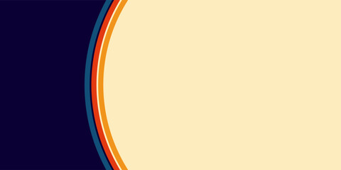 Obraz premium Minimalist abstract background with a curved colorful stripe, featuring a retro and vintage-inspired design with copy space for text