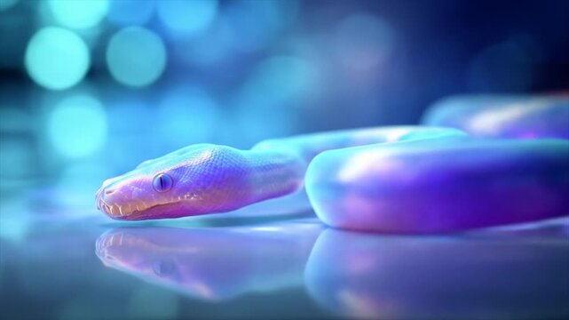 Glowing snake illustration artistic representation of reptile with soft light