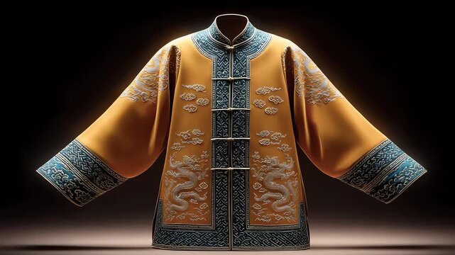 Exquisite Dragon Pattern Traditional Chinese Clothing Showcasing Oriental Charm