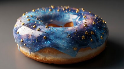 Decorated donut with galaxy icing