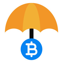 Bitcoin under Umbrella Icon