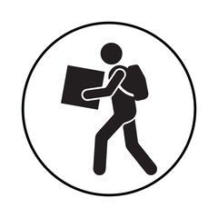 delivery man silhouette icon