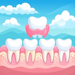Dental illustration of a tooth with a crown