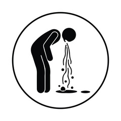 stickman vomit feeling silhouette