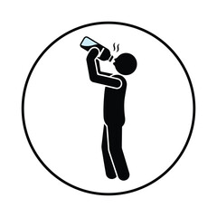stickman water Drinking silhouette icon