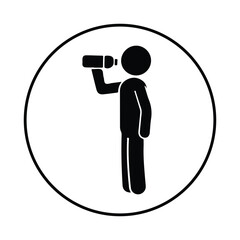 stickman water Drinking silhouette icon