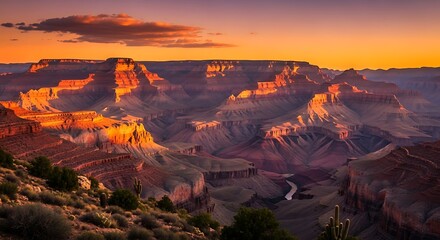 Grand canyon at sunset vista view