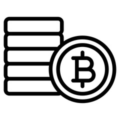 Bitcoin Cryptocurrency Stack Icon