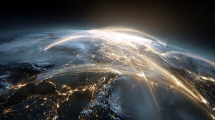 Earth city lights space view