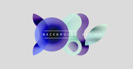 Abstract shapes overlap, creating gradient effect. Light gray background provides contrast. Text reads background design. Modern visual element.