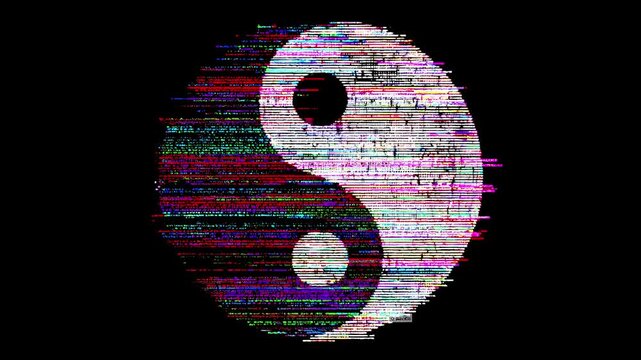Glitchy yin yang evolution in stopmotion animation