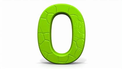 Green Three Dimensional Number Zero Representing Minimalist Design Numerical Symbolism Modern Aesthetics and Conceptual Expression