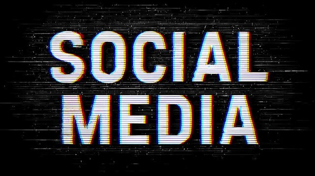 Social media glitch animation in digital stopmotion style